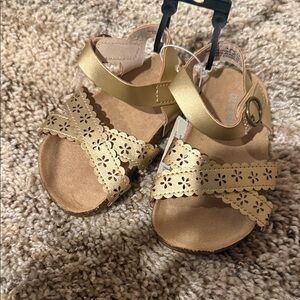 Old Navy Gold Floral Kids Sandals